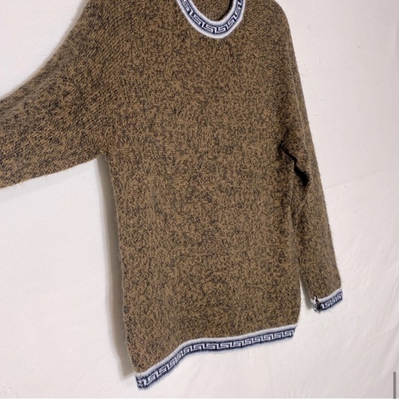 Brown Soft Alpaca Knit Crew Neck Pullover Sweater S - Picture 10 of 11